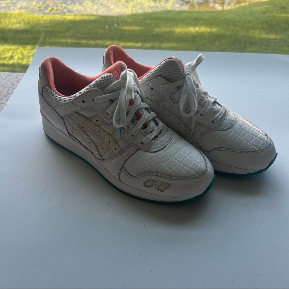 Asics White and Pink Athletic Shoes